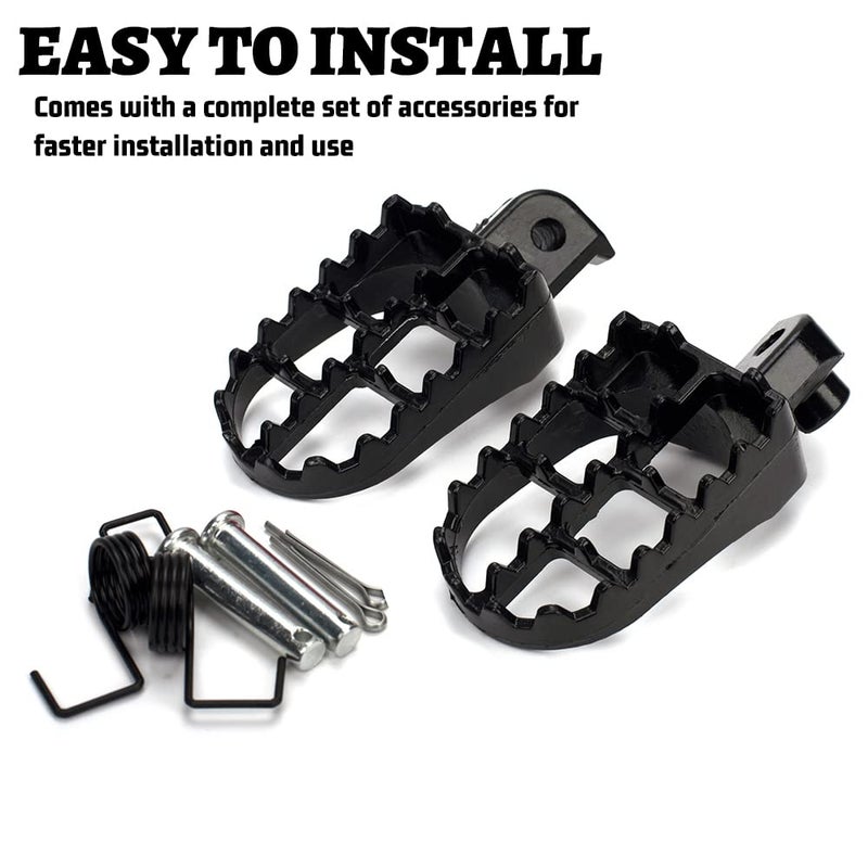 XINGWU Black Dirt Bike Footrest,Aluminium Footpegs Pedals,for XR50R PW50 CRF70 TW200 KLX110 CRF50 50cc 70cc 90cc 110cc 125cc TaoTao Motorcycle Part - Image 5