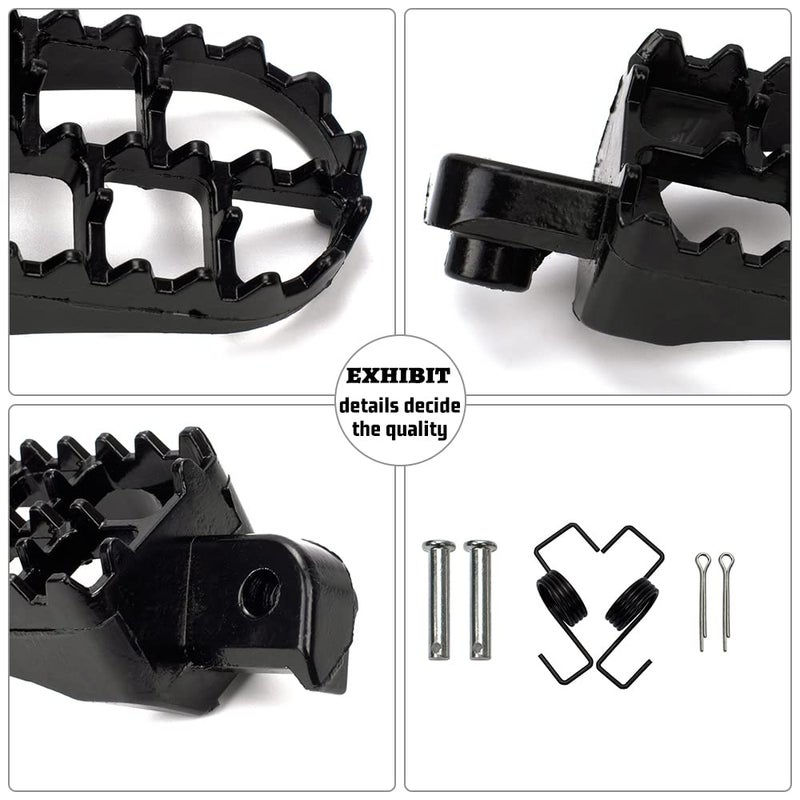 XINGWU Black Dirt Bike Footrest,Aluminium Footpegs Pedals,for XR50R PW50 CRF70 TW200 KLX110 CRF50 50cc 70cc 90cc 110cc 125cc TaoTao Motorcycle Part - Image 3