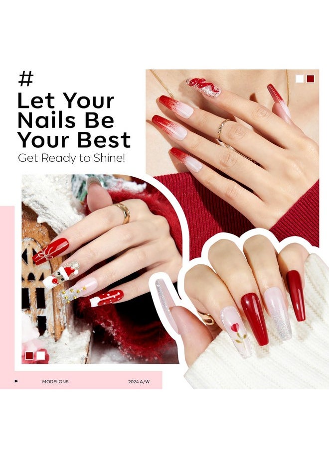modelones - Gel X Nail Kit, Nail Tips And Glue Gel Kit With Nail Glue Gel, 500Pcs Long Coffin Nail 10Sizes, Nail Dehydrator, Ultra-Portable Led Nail Lamp, Gel Nail Extension Kit Salon Gifts For Women - Image 1