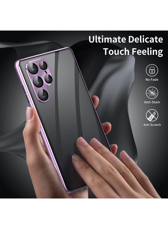 اس-توب جراب لهاتف Samsung Galaxy S24 Ultra 5G HD غطاء كامل مغناطيسي معدني من الزجاج المقوى - Image 4