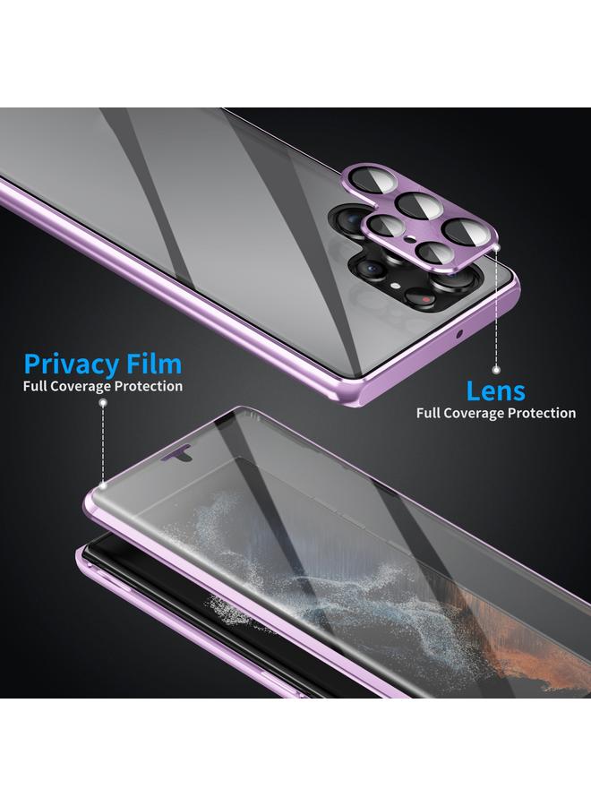 اس-توب جراب لهاتف Samsung Galaxy S24 Ultra 5G HD غطاء كامل مغناطيسي معدني من الزجاج المقوى - Image 5