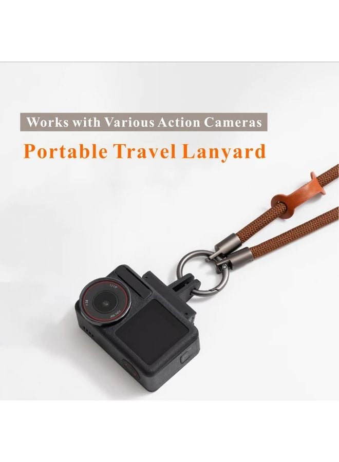 Navy Chestnut Accents Portable Travel Lanyard For Action Camera Hands Free Shooting - Image 2