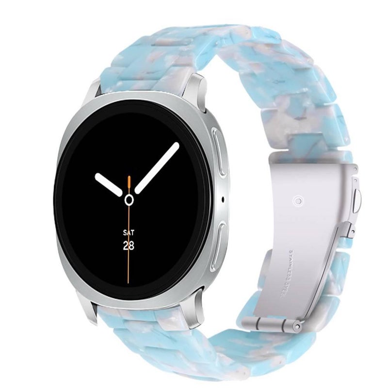 LL Blue Resin Bracelet Strap Smartwatch Band Compatible with Samsung Galaxy Watch 8 Classic with Adjustable Fit Replacement Strap for Daily Wear - Image 1