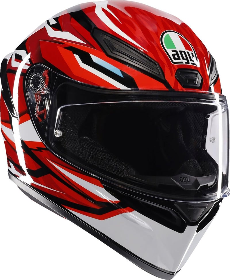 AGV K1 S Lion Motorcycle Helmet Black/Red/White LG - Image 5