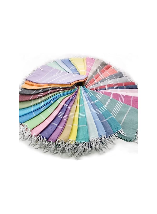 The Bros Turkish Beach Towel with Travel Bag 100x180 cm Quick Dry Sand Free Lightweight Large Oversized Beach Towel Turkish Towels Light Beach Towel Travel Towels (bluelightgrey)  - Image 3