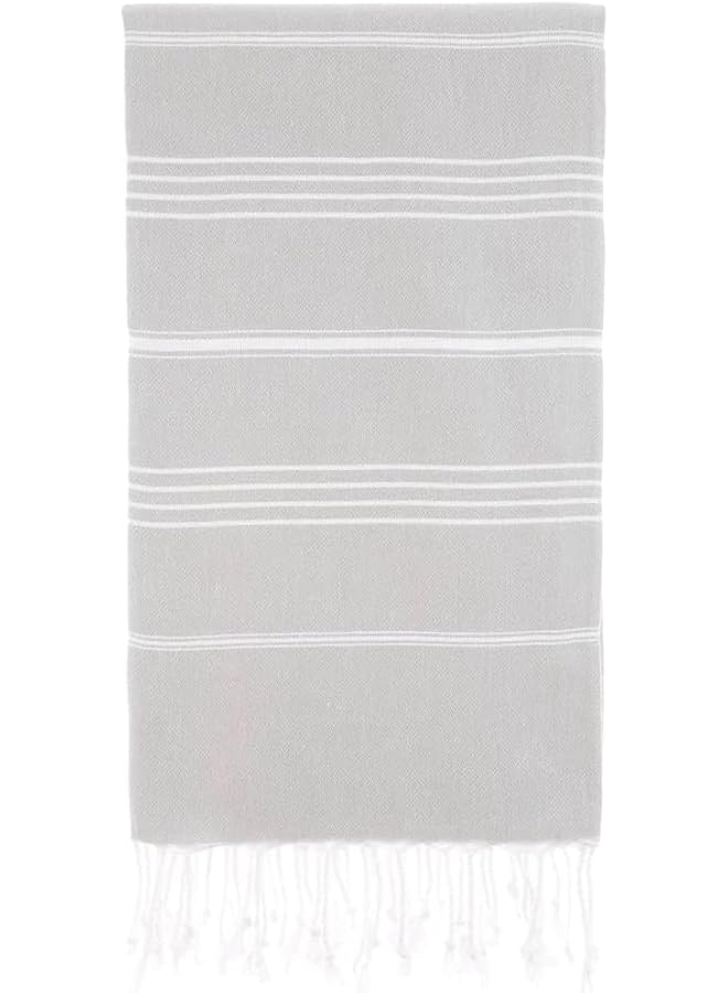 The Bros Turkish Beach Towel with Travel Bag 100x180 cm Quick Dry Sand Free Lightweight Large Oversized Beach Towel Turkish Towels Light Beach Towel Travel Towels (bluelightgrey)  - Image 2