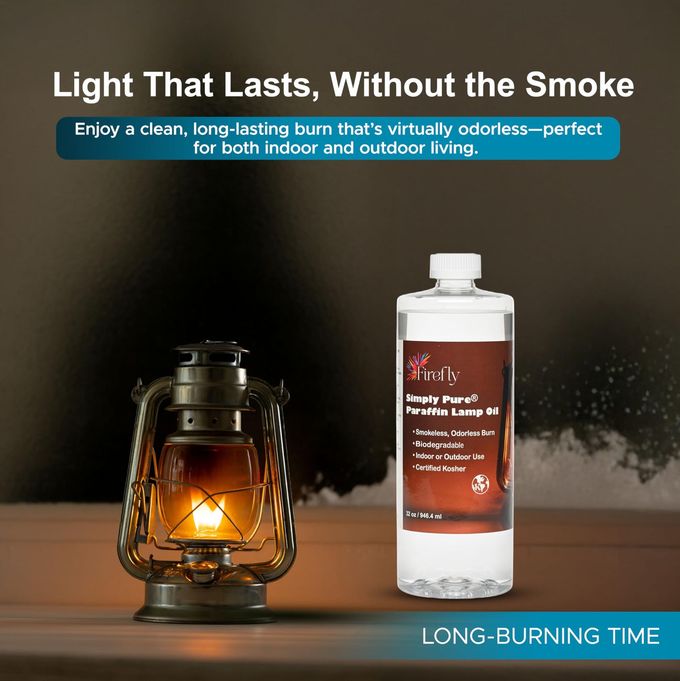 Firefly Kosher Odorless Paraffin Lamp Oil Clean, Smokeless, Virtually Odorless, Long-Lasting32 Oz - Image 1