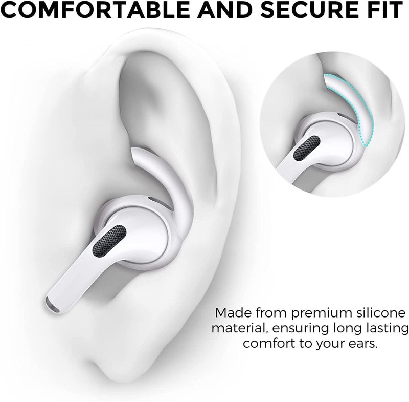 Mizi [2 Pair] Air Pods Pro 2nd Generation 2022/2023 Release Ear Hooks Covers [Added Storage Pouch] Anti Slip Grip [Not Fit in The Charging Case] - White - Image 5