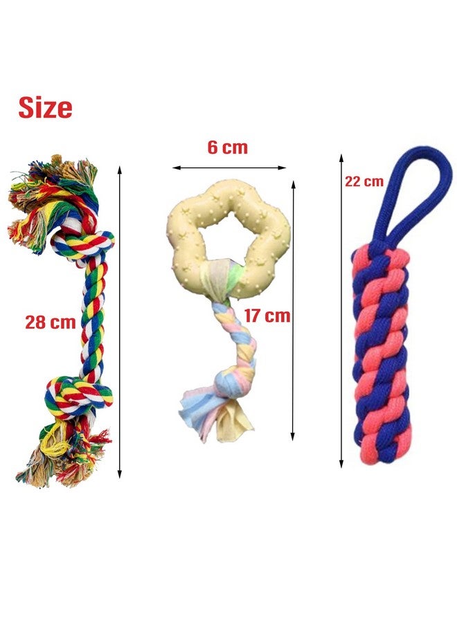 إيميلي بيتس لعبة حبل للمضغ والتسنين للكلاب الصغيرة، لعبة حبلية مكونة من عقدتين، لعبة مضغ للكلاب مع حبل مضفر، لعبة على شكل نجمة مطاطية كرتونية للجراء والقطط (قد يختلف اللون) عبوة من 3 قطع - Image 3