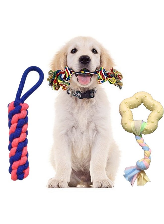 إيميلي بيتس لعبة حبل للمضغ والتسنين للكلاب الصغيرة، لعبة حبلية مكونة من عقدتين، لعبة مضغ للكلاب مع حبل مضفر، لعبة على شكل نجمة مطاطية كرتونية للجراء والقطط (قد يختلف اللون) عبوة من 3 قطع - Image 5