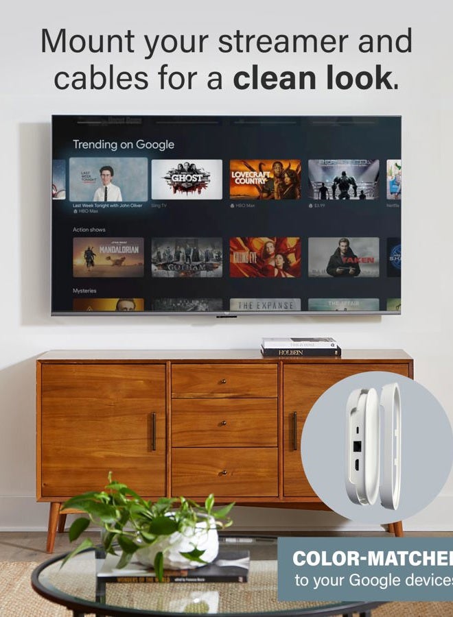 Sanus Mounting Kit for Google TV Streamer (4K) & Google TV Voice Remote Mounts – Conceal Google TV Streamer Behind TV for Cable-Free Look – Mount Google TV Voice Remote on Wall for Easy Access - Image 3