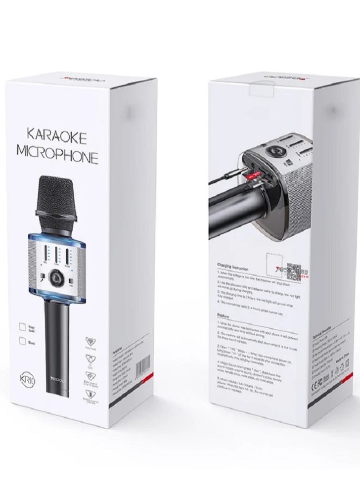 Generic - Melody Magic Unleashed: Portable Handheld Rechargeable Karaoke Microphone with Wireless Bluetooth Connectivity and Stereo Sound - Perfect for Home Celebrations and Birthday Parties - Image 1