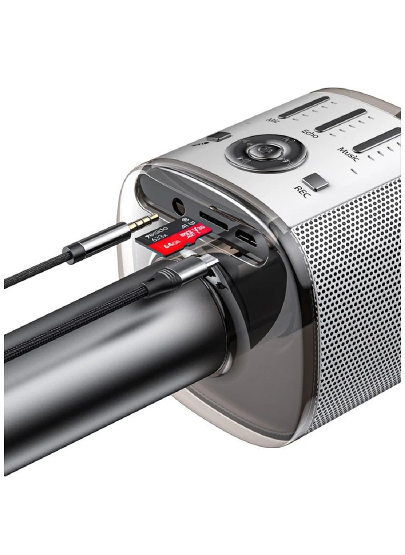 Generic - Melody Magic Unleashed: Portable Handheld Rechargeable Karaoke Microphone with Wireless Bluetooth Connectivity and Stereo Sound - Perfect for Home Celebrations and Birthday Parties - Image 1