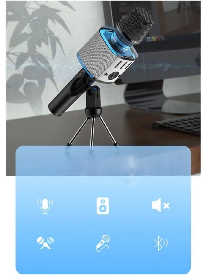 Generic Melody Magic Unleashed: Portable Handheld Rechargeable Karaoke Microphone with Wireless Bluetooth Connectivity and Stereo Sound - Perfect for Home Celebrations and Birthday Parties  - Image 4