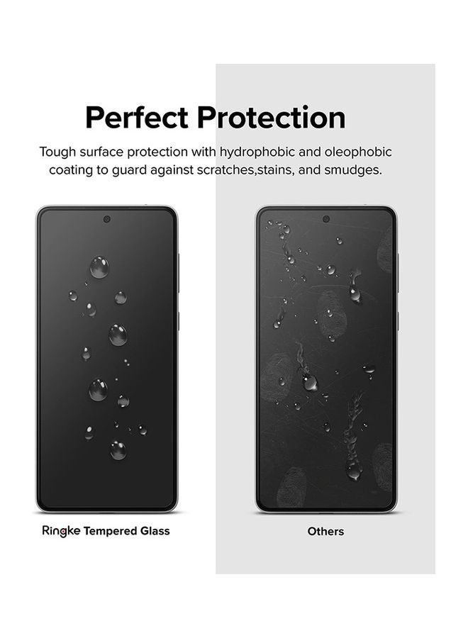 رينجك عبوة من قطعتين من واقي الشاشة المقوى المتوافق مع هاتف Samsung Galaxy A53 5G، طبقة زجاجية ممتازة بدرجة صلابة 9H - Image 4
