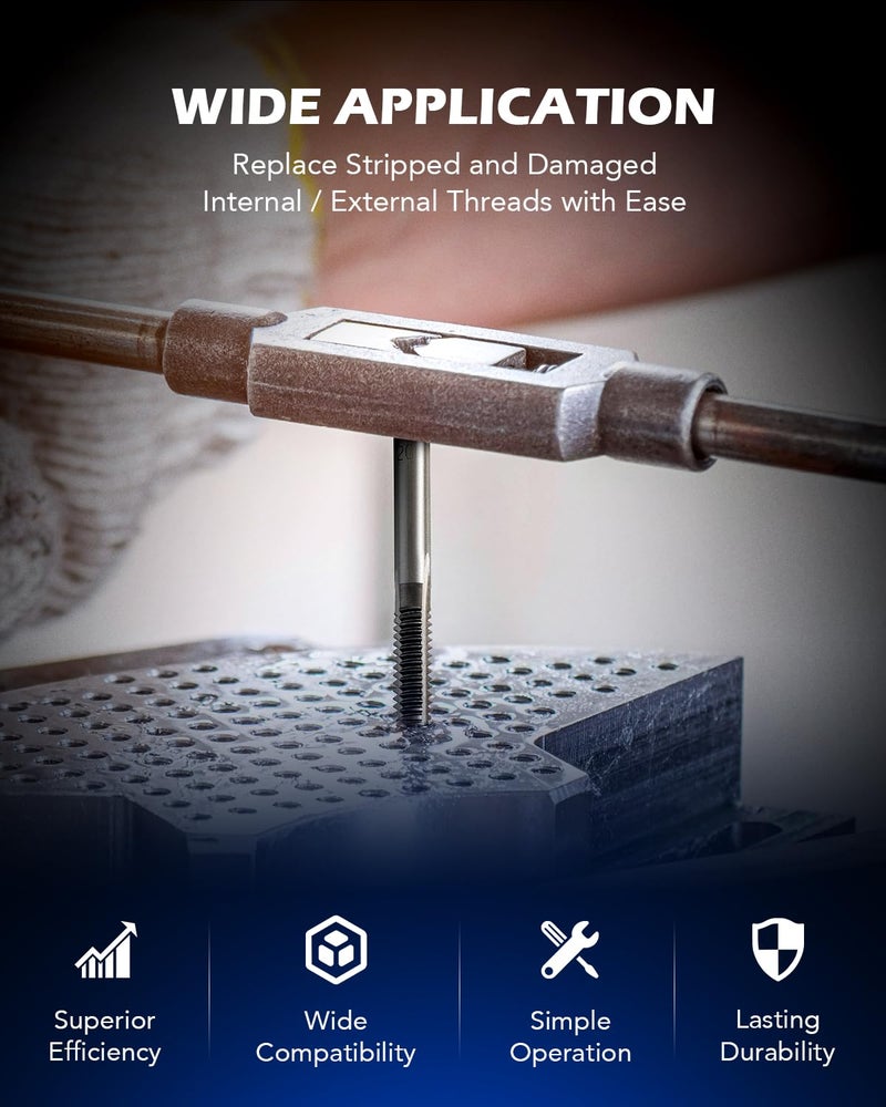 Orion Motor Tech 80pc Tap and Die Set in SAE and Metric Sizes, Metric and Standard Tap Set and Die Tool Set for Internal and External Threading - Image 2