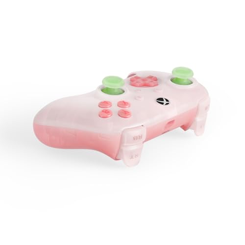 8Bitdo وحدة تحكم 8Bitdo Ultimate Mini السلكية لجهاز Xbox مع إضاءة RGB وحلقة النار، عصي التحكم بتأثير هول والزناد، لجهاز Xbox Series X|S، Xbox One، ويندوز 10/11 - مرخصة رسميًا (وردي شفاف) - Image 2