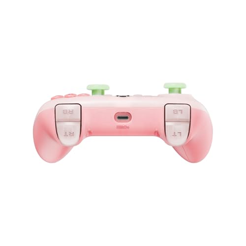 8Bitdo وحدة تحكم 8Bitdo Ultimate Mini السلكية لجهاز Xbox مع إضاءة RGB وحلقة النار، عصي التحكم بتأثير هول والزناد، لجهاز Xbox Series X|S، Xbox One، ويندوز 10/11 - مرخصة رسميًا (وردي شفاف) - Image 3