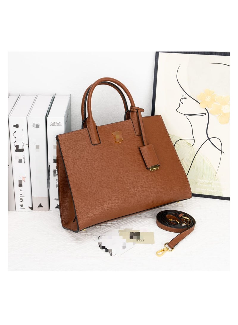 Classic Brown Leather Handbag 