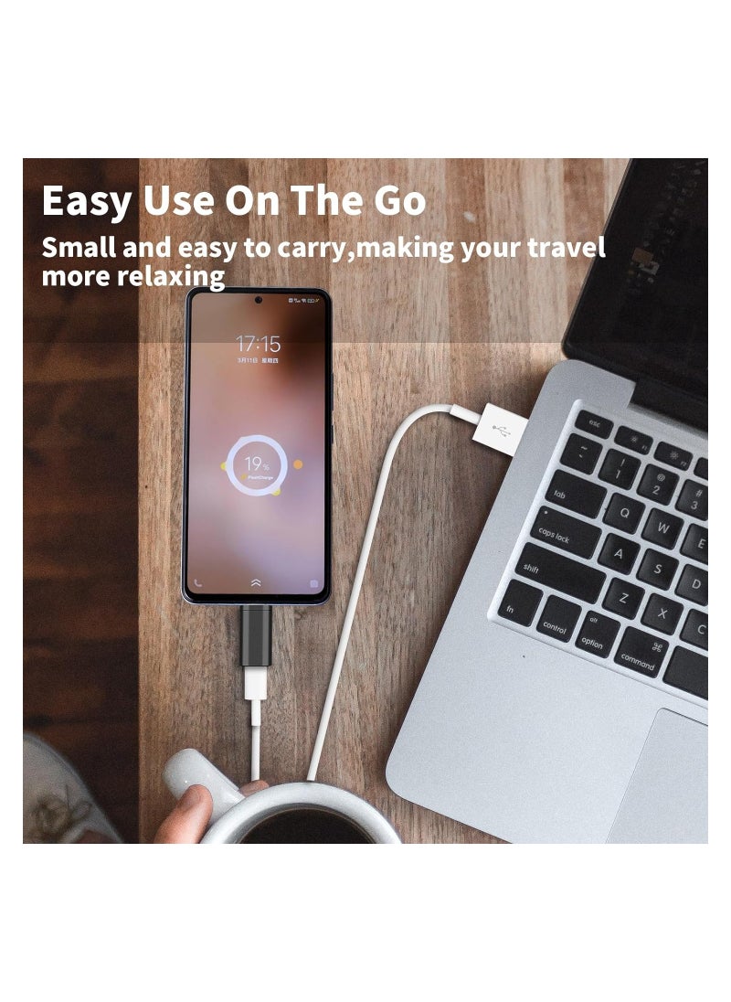 4-Pack Lightning Female to USB-C Male Adapter - Compatible with iPhone 15/15 Pro/15 Pro Max/15 Plus, iPad Air, Google Pixel for Charging and Data Transfer.