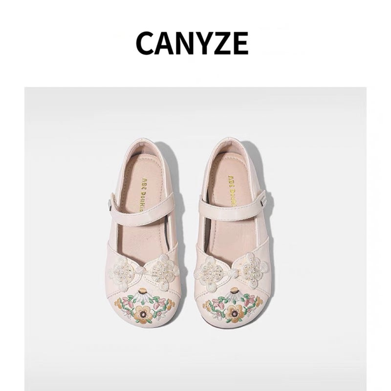 Canyze. Girls' Hanfu Shoes Children'S Guofeng Princess Shoes New Chinese Soft-Soled Leather Shoes - Image 2