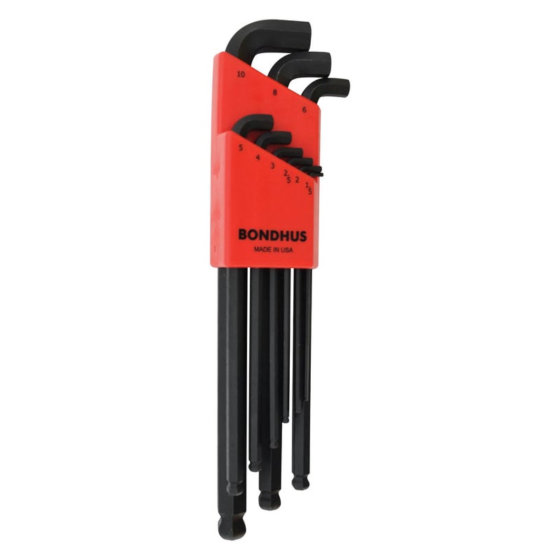 Bondhus 16599 Set of 9 Balldriver Stubby L-wrenches, sizes 1.5-10mm - Image 1