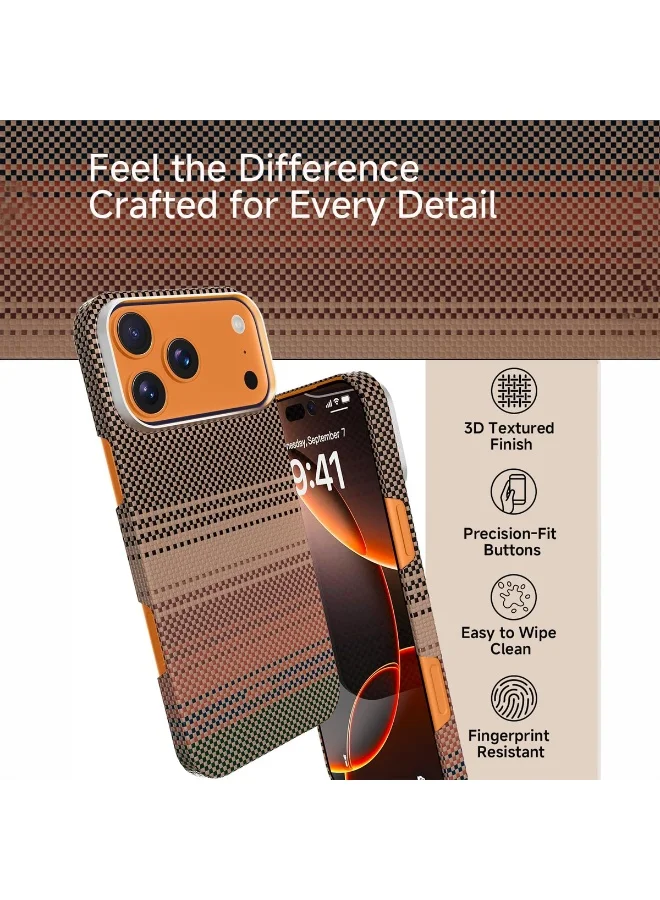 Mobcos Mobcos 17 Pro Max Fiber Sunset Red Mobcos iPhone 17 Pro Max Sunset Red Aramid Fiber Case, 1500D Fusion Weave, Ultra Slim Lightweight Magnetic Cover, MagSafe Compatible  | Best Price UAE
