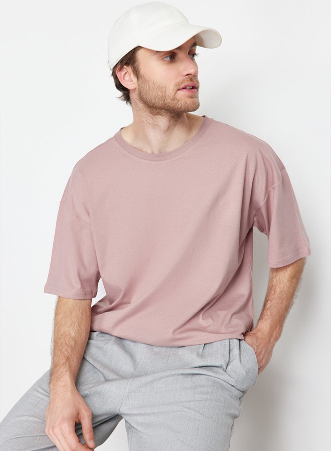 trendyol Dusty Rose Oversize/Wide Cut 100% T-Shirt TMNSS22TS0318 - Image 5
