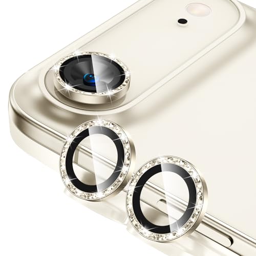Tensea 2Pack for iPhone 17 Air Camera Lens Protector, 9H Tempered Glass Camera Cover Screen Protector, HD Clear, Metal Individual Ring for iPhone 17 Air 6.5inch - Image 1
