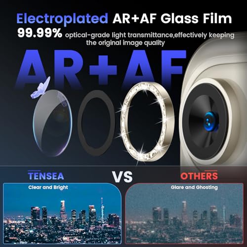 Tensea 2Pack for iPhone 17 Air Camera Lens Protector, 9H Tempered Glass Camera Cover Screen Protector, HD Clear, Metal Individual Ring for iPhone 17 Air 6.5inch - Image 3