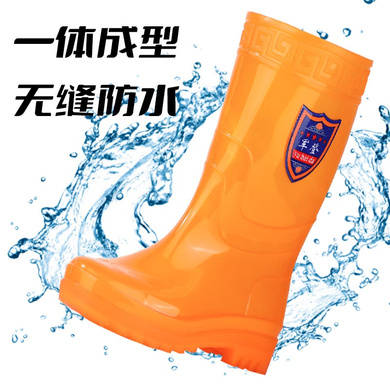 Non-Lining Mid-Calf Water Shoes Unisex Quick-Drying Waterproof Wear-Resistant Work Rubber Shoes Construction Site Car Wash Fishing Shoes Rain Boots - Image 3