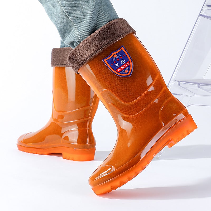 Non-Lining Mid-Calf Water Shoes Unisex Quick-Drying Waterproof Wear-Resistant Work Rubber Shoes Construction Site Car Wash Fishing Shoes Rain Boots - Image 4
