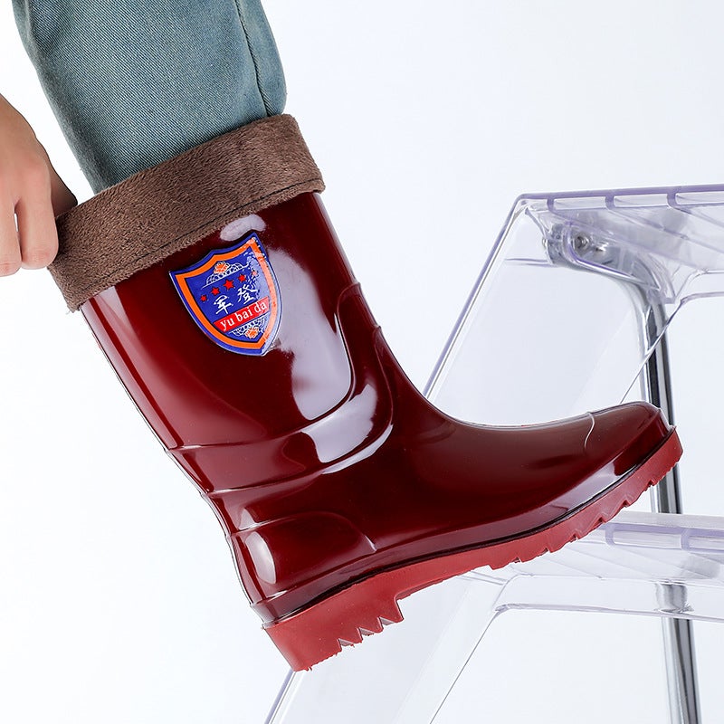 Non-Lining Mid-Calf Water Shoes Unisex Quick-Drying Waterproof Wear-Resistant Work Rubber Shoes Construction Site Car Wash Fishing Shoes Rain Boots - Image 5