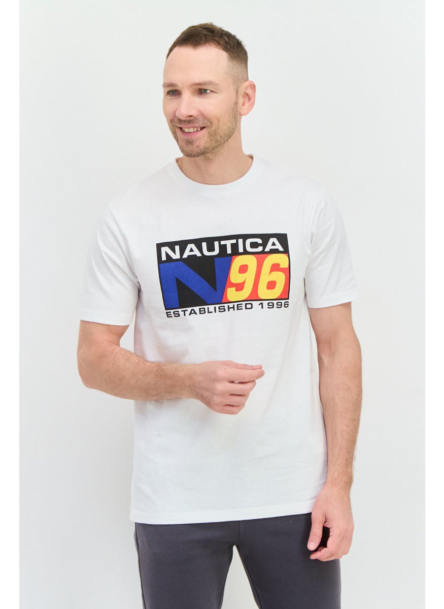 NAUTICA Men Crew Neck Short Sleeves Graphic Print T-Shirt, White Combo  - Image 1