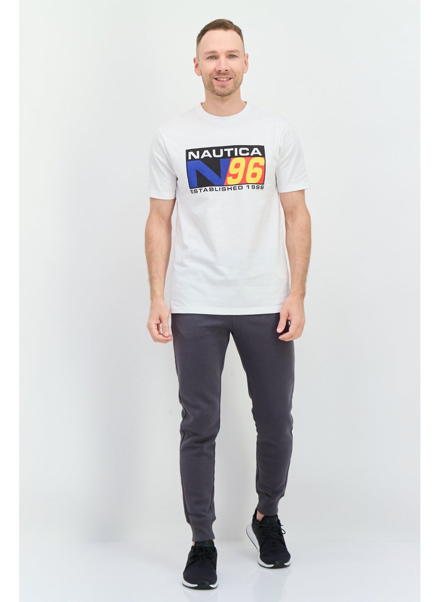 NAUTICA Men Crew Neck Short Sleeves Graphic Print T-Shirt, White Combo  - Image 4