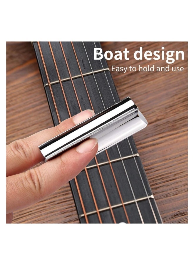 LAMAY Guitar Slide Metal Steel Tone Bar for Lap Steel Guitar, Electric Guitar with Celluloid and others + Stainless Steel Metal Thumb & Finger Picks Plectrums - Image 4