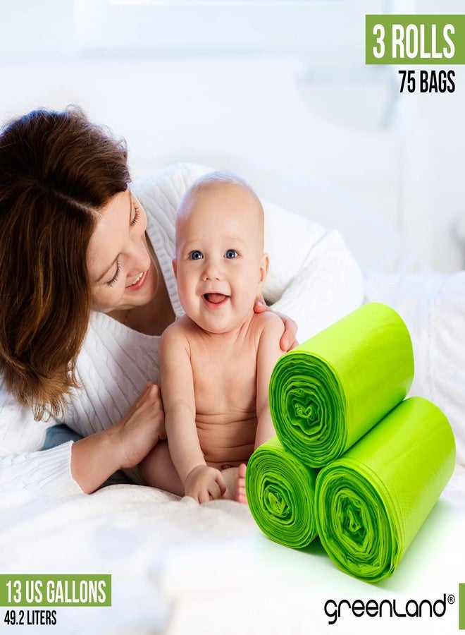 Greenland Biodegradable Diaper Pail Bags Compatible with Ubbi - Lemon Scented (75 Bags, 13 Gallons) - Image 3