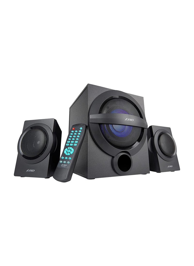 F&D - F&D A140X 74 W 2.1 Channel Bluetooth Multimedia Speakers with Subwoofer Satellite Speaker USB\ AUX\ Remote Control \ Digital FM (Black) - Image 1