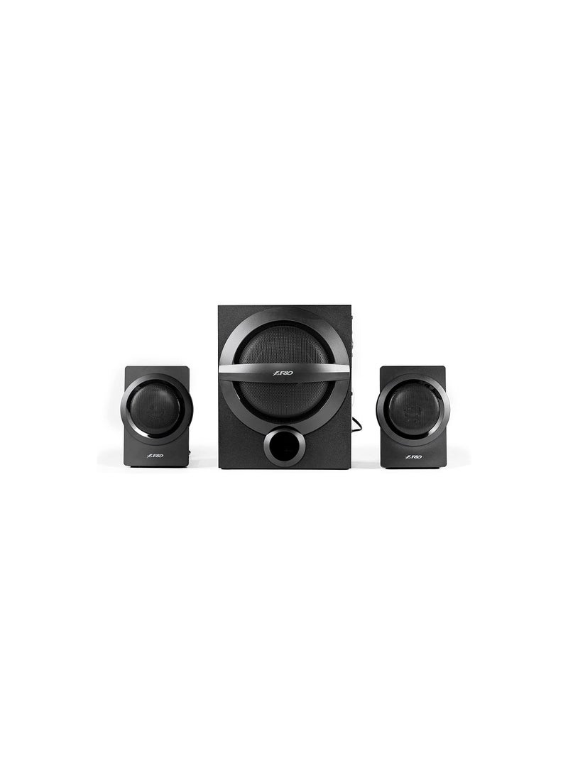 F&D - F&D A140X 74 W 2.1 Channel Bluetooth Multimedia Speakers with Subwoofer Satellite Speaker USB\ AUX\ Remote Control \ Digital FM (Black) - Image 1