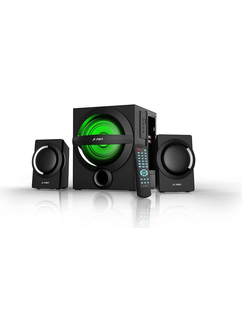 F&D - F&D A140X 74 W 2.1 Channel Bluetooth Multimedia Speakers with Subwoofer Satellite Speaker USB\ AUX\ Remote Control \ Digital FM (Black) - Image 1