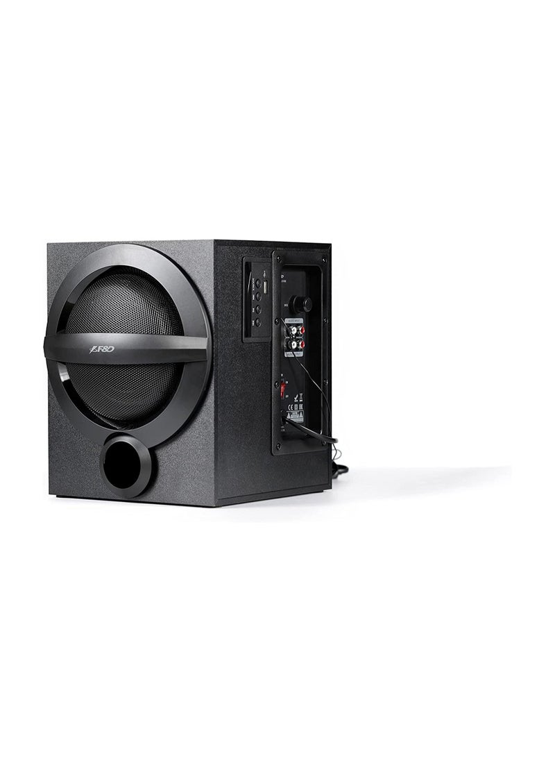 F&D - F&D A140X 74 W 2.1 Channel Bluetooth Multimedia Speakers with Subwoofer Satellite Speaker USB\ AUX\ Remote Control \ Digital FM (Black) - Image 1