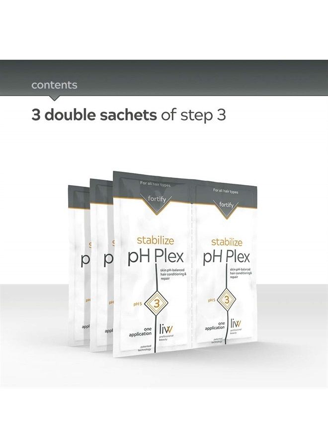 LIW pH Plex 3 Stabilize - Maintenance Kit, Fortifies the Effects of pH Plex 1 & 2 In-Between Color or Bleach Treatments, 3 Double Sachets of Step 3 - Image 4
