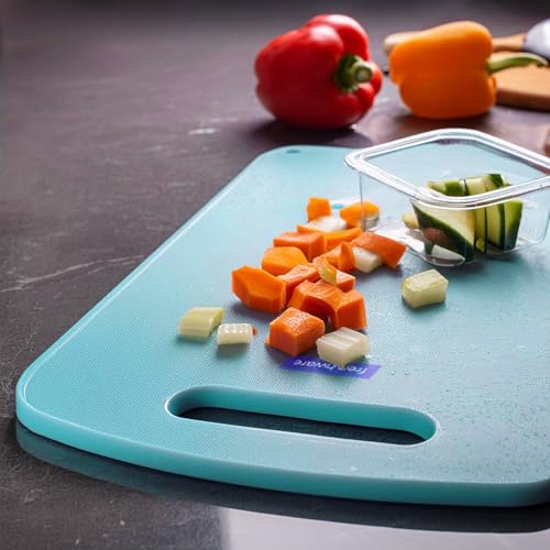 Frenchware Plastic Cutting-Chopping Board with Handle (Light Blue, Large) for Vegetable, Fruits, Premium-Grade Plastic, 100% Food Safe, BPA-Free, Dishwasher Safe, Microwave Safe, Anti Bacterial - Image 1