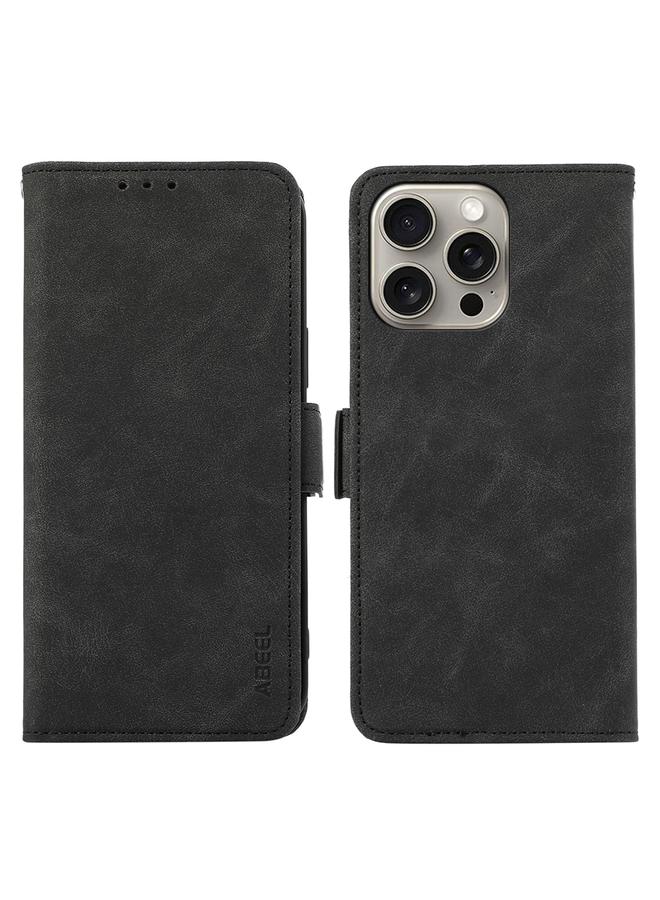 S-TOP Case For iPhone 14 Pro Max ABEEL Frosted Magnetic RFID Leather Phone Case - Image 1