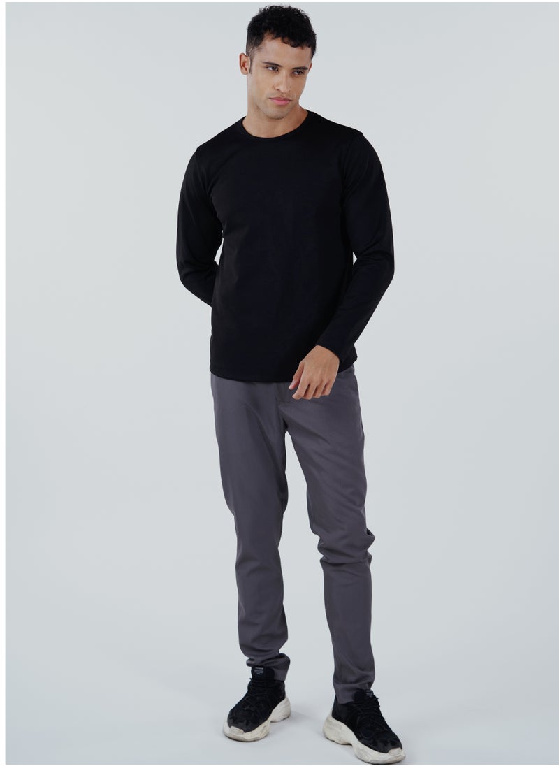 GENRLS Men's Classic Curve Hem T-shirt Black  - Image 2