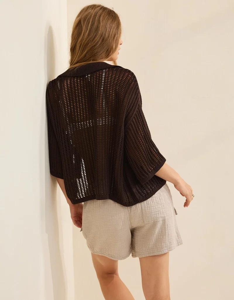 Aerie  Aerie Short Sleeve Polo Sweater for Women | Best Price UAE