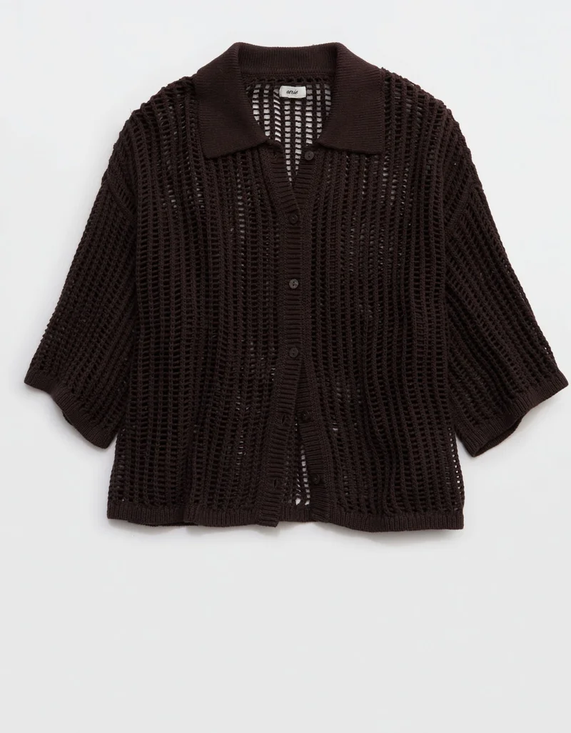 Aerie  Aerie Short Sleeve Polo Sweater for Women | Best Price UAE