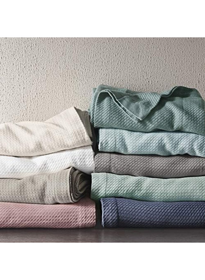 madison park Madison Park Egyptian Cotton Luxury Blanket White 90x90 FullQueen Size Knit Premium Soft Cozy 100 Cerified Egyptian Cotton For Bed Couch or Sofa  - Image 2
