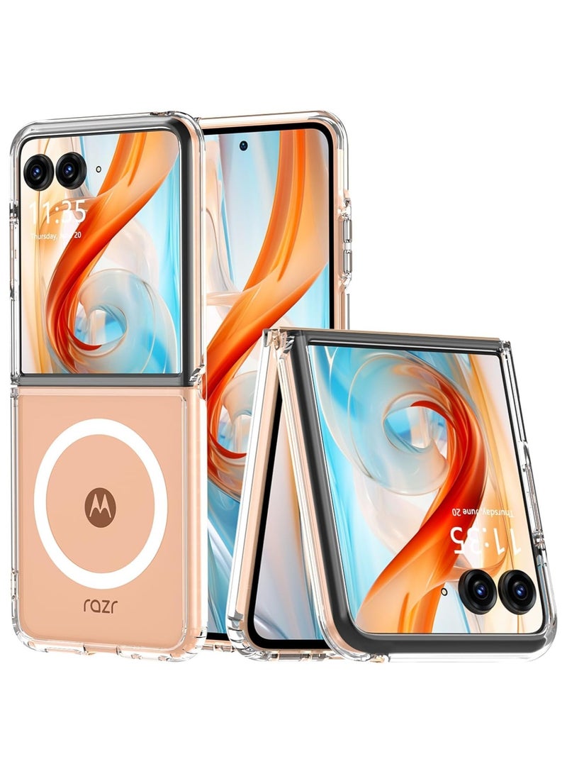 general Magnetic Case Compatible with Motorola Razr 50 Ultra, Transparent Hard PC Shockproof Yellowing Anti-Scratch Cover For Razr 50 Ultra - Image 1