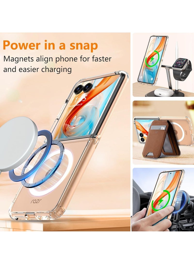 general Magnetic Case Compatible with Motorola Razr 50 Ultra, Transparent Hard PC Shockproof Yellowing Anti-Scratch Cover For Razr 50 Ultra - Image 2